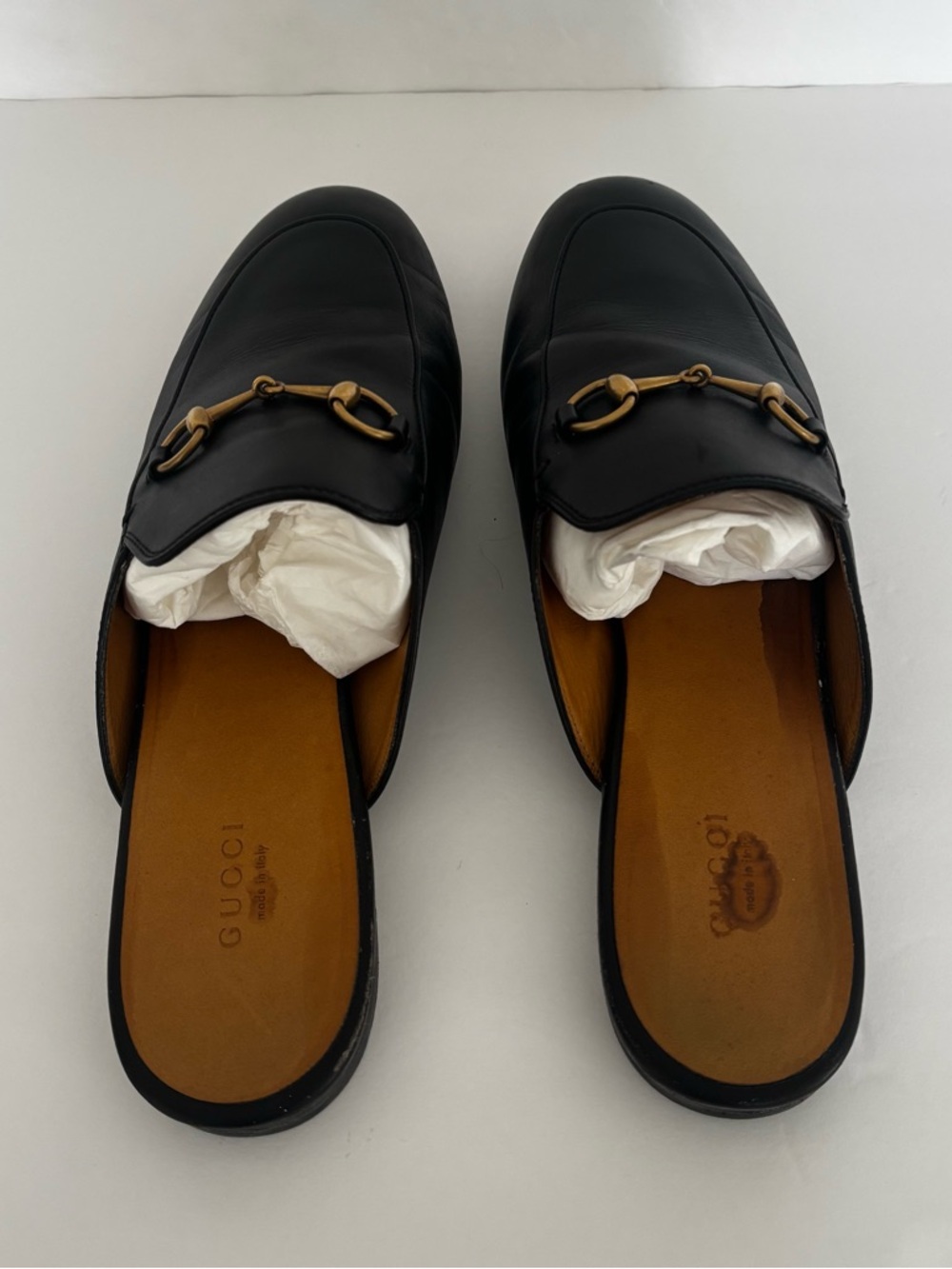 Gucci Black Leather Slip-On Loafers with Gold Horsebit - Complete Box Set - Picture 2 of 10